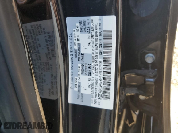 2025 Mazda 3 S Preferred with VIN 3MZBPACM1SM456479, listed as a Copart auction lot 56570955 with Not provided miles and Non repairable. Bid and sale history available at DreamBid. Image 13.
