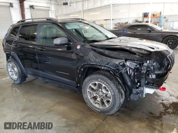 2020 Jeep Cherokee Trailhawk Elite with VIN 1C4PJMBN1LD537646, listed as a Copart auction lot 59890405 with 34,431 mi miles and Salvage title. Bid and sale history available at DreamBid. Image 4.