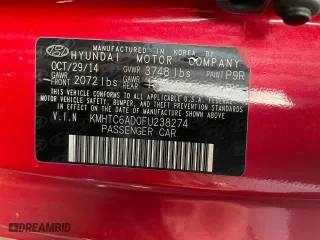 2015 Hyundai Veloster with VIN KMHTC6AD0FU238274, listed as a Copart auction lot 45174464 with 143,112 mi miles. Bid and sale history available at carsss.com. Image 10.