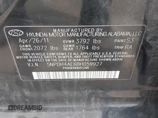 2011 Hyundai Elantra GLS with VIN 5NPDH4AE6BH059927, listed as a IAAI auction lot 42060592 with 158,809 mi miles. Bid and sale history available at carsss.com. Image 9.