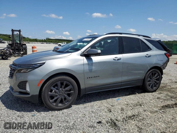 2023 Chevrolet Equinox RS with VIN 3GNAXMEG2PS130336, listed as a Copart auction lot 61214095 with 49,894 mi miles and Salvage title. Bid and sale history available at DreamBid. Image 1.