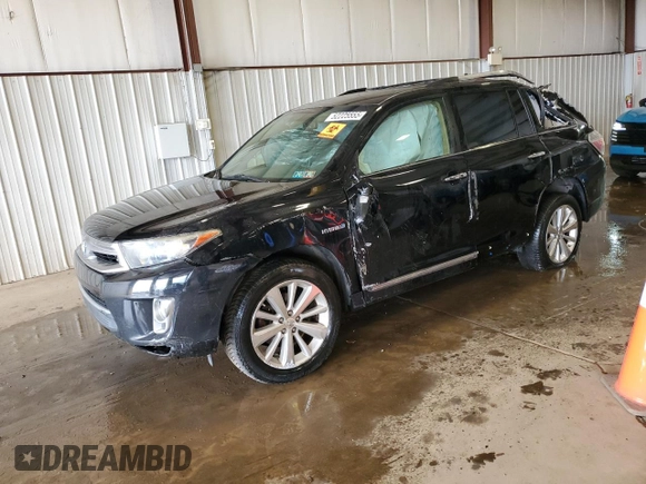 2012 Toyota Highlander Hybrid Limited with VIN JTEDC3EH3C2008879, listed as a Copart auction lot 52225555 with 0 mi miles and Salvage Title. Bid and sale history available at carsss.com. Image 1.