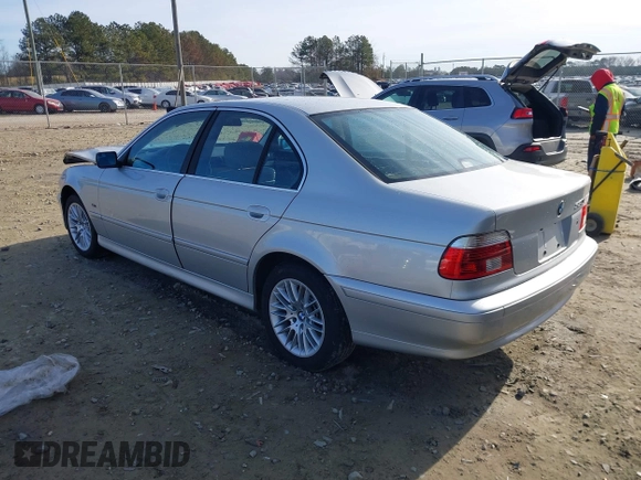 2002 BMW 5 Series 530iA with VIN WBADT63432CH85321, listed as a IAAI auction lot 41340351 with Not Provided miles. Bid and sale history available at carsss.com. Image 3.