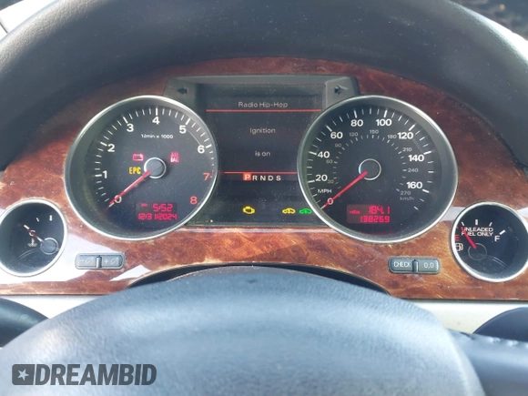 2009 Audi A8 L 4.2L with VIN WAUMV94E39N002352, listed as a IAAI auction lot 41443884 with 138,269 mi miles. Bid and sale history available at carsss.com. Image 7.