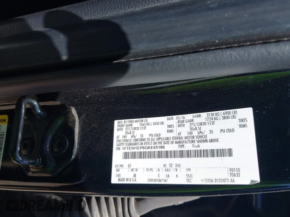 2016 Ford F-150 XLT с VIN 1FTEW1EP8GKE65186, выставлен на аукционе IAAI как лот 41988467 с пробегом 181 458 миль миль и . История ставок и продаж доступна на DreamBid. Изображение 9.