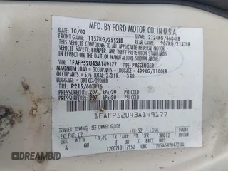 2003 Ford Taurus LX Standard z VIN 1FAFP52U43A149177, wystawiony jako IAAI lot #42227480 z przebiegiem 140 379 mil mil oraz . Historia ofert i sprzedaży dostępna na DreamBid. Obrazek 9.