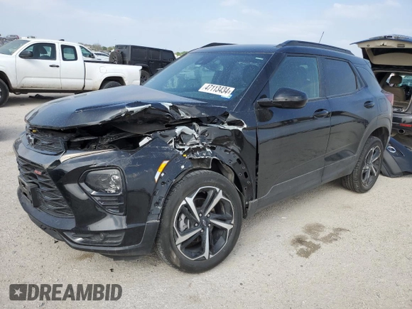2022 Chevrolet TrailBlazer RS with VIN KL79MTSL1NB108673, listed as a Copart auction lot 47113434 with 36,687 mi miles and . Bid and sale history available at DreamBid. Image 1.