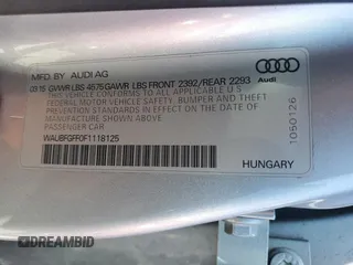 2015 Audi S3 2.0T Premium Plus with VIN WAUBFGFF0F1118125, listed as a Copart auction lot 48136713 with 51,538 mi miles. Bid and sale history available at carsss.com. Image 12.