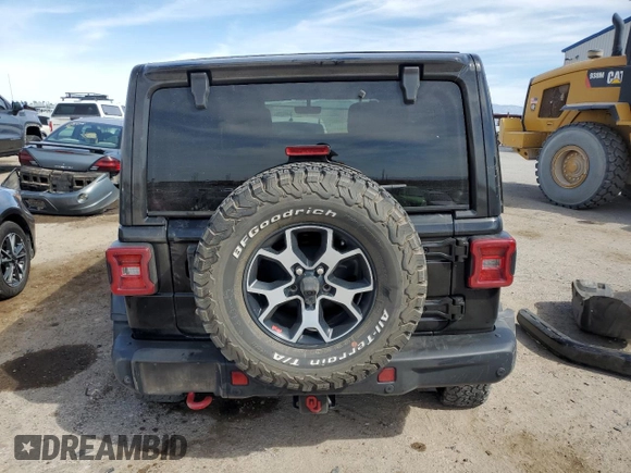 2020 Jeep Wrangler Unlimited Rubicon with VIN 1C4HJXFN8LW126037, listed as a Copart auction lot 50421535 with 52,275 mi miles and Salvage title. Bid and sale history available at DreamBid. Image 6.