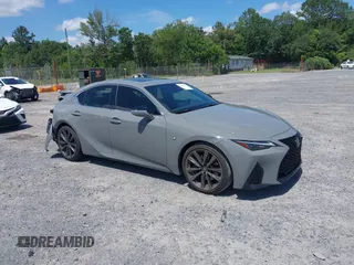 2024 Lexus IS 350 F Sport with VIN JTHGZ1B27R5072501, listed as a IAAI auction lot 42468921 with 13,966 mi miles and . Bid and sale history available at DreamBid. Image 1.