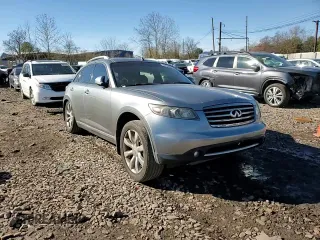 2006 Infiniti FX35 with VIN JNRAS08W96X210684, listed as a Copart auction lot 80438524 with 124,929 mi miles and Salvage Title. Bid and sale history available at carsss.com. Image 10.
