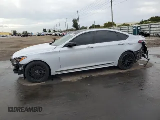 2019 Genesis G80 3.3T Sport with VIN KMTFN4JB7KU306127, listed as a Copart auction lot 86709364 with 51,923 mi miles and Non Repairable. Bid and sale history available at carsss.com. Image 1.