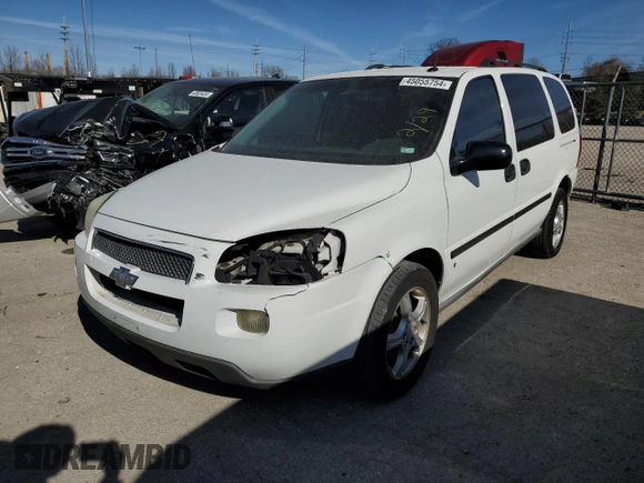 2007 Chevrolet Uplander LS Fleet with VIN 1GNDV23167D146920, listed as a Copart auction lot 45055754 with 151,601 mi miles and Salvage Title. Bid and sale history available at carsss.com. Image 1.