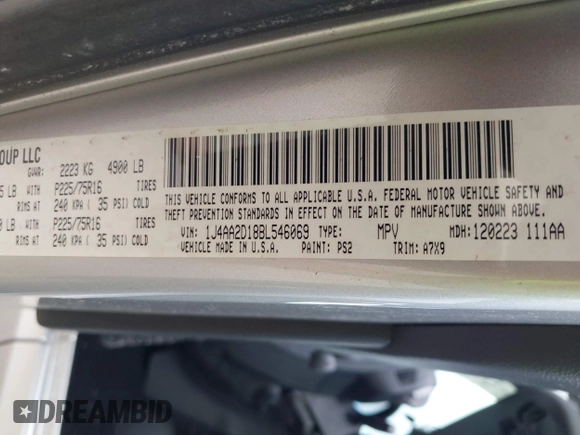 2011 Jeep Wrangler Sport with VIN 1J4AA2D18BL546069, listed as a IAAI auction lot 42139693 with 56,395 mi miles and . Bid and sale history available at carsss.com. Image 9.