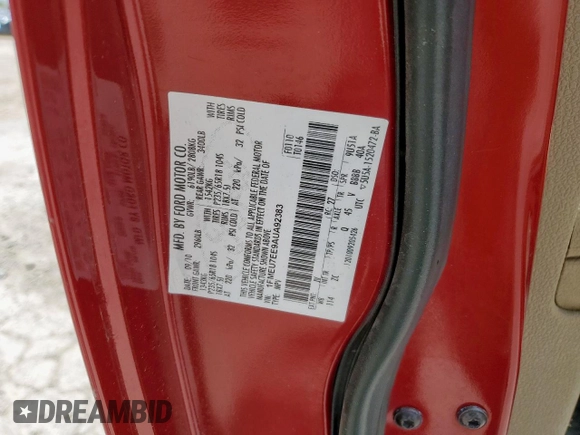 2010 Ford Explorer Eddie Bauer с VIN 1FMEU7EE9AUA92383, выставлен на аукционе Copart как лот 59323805 с пробегом 183 323 миль миль и Чистый • Clean title. История ставок и продаж доступна на DreamBid. Изображение 13.
