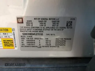 2015 Chevrolet Traverse LT with VIN 1GNKVHKD4FJ270190, listed as a Copart auction lot 58869205 with 155,142 mi miles and Salvage title. Bid and sale history available at DreamBid. Image 14.