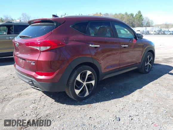 2016 Hyundai Tucson Eco with VIN KM8J3CA29GU052657, listed as a IAAI auction lot 42170324 with 80,681 mi miles. Bid and sale history available at carsss.com. Image 4.