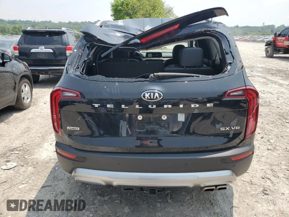 2020 Kia Telluride SX with VIN 5XYP5DHC2LG078042, listed as a Copart auction lot 58500965 with 32,040 mi miles and Salvage title. Bid and sale history available at DreamBid. Image 6.
