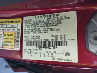 2013 Ford Fusion S with VIN 3FA6P0G79DR277489, listed as a IAAI auction lot 41861497 with 179,842 mi miles and . Bid and sale history available at carsss.com. Image 9.