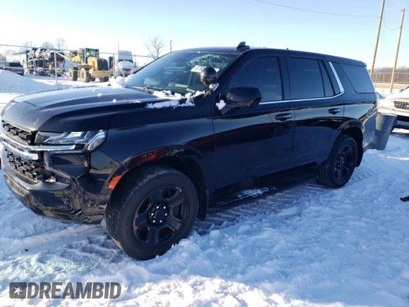 2021 Chevrolet Tahoe Commercial with VIN 1GNSCLED2MR375121, listed as a Copart auction lot 87924825 with 58,016 mi miles and Salvage title. Bid and sale history available at DreamBid. Image 1.