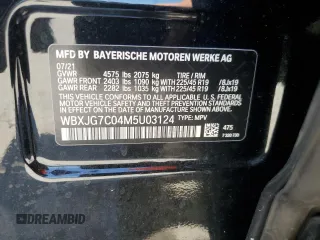 2021 BMW X1 sDrive28i z VIN WBXJG7C04M5U03124, wystawiony jako Copart lot #54447515 z przebiegiem 11 794 mil mil oraz Szkoda całkowita • Salvage title. Historia ofert i sprzedaży dostępna na DreamBid. Obrazek 13.