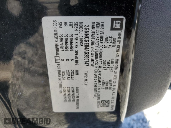 2010 Chevrolet Avalanche LTZ with VIN 3GNNCGE04AG250747, listed as a Copart auction lot 48952615 with 142,136 mi miles and Salvage Title. Bid and sale history available at DreamBid. Image 12.