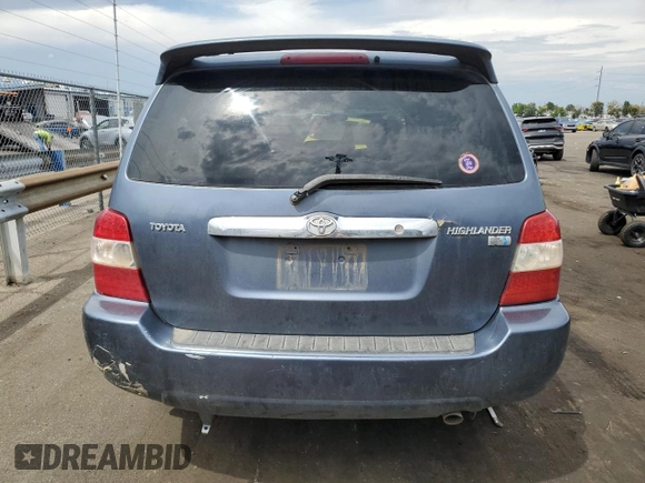 2006 Toyota Highlander Hybrid with VIN JTEEW21A760012240, listed as a Copart auction lot 66479024 with 221,033 mi miles and Salvage Title. Bid and sale history available at carsss.com. Image 6.