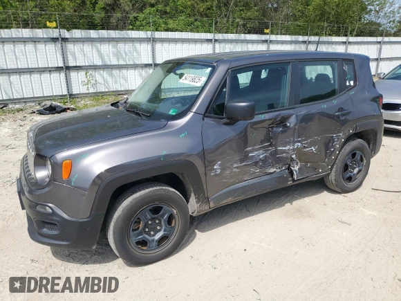 2017 Jeep Renegade Sport with VIN ZACCJBAB9HPE54484, listed as a Copart auction lot 54119825 with 29,856 mi miles and Salvage Title. Bid and sale history available at carsss.com. Image 1.