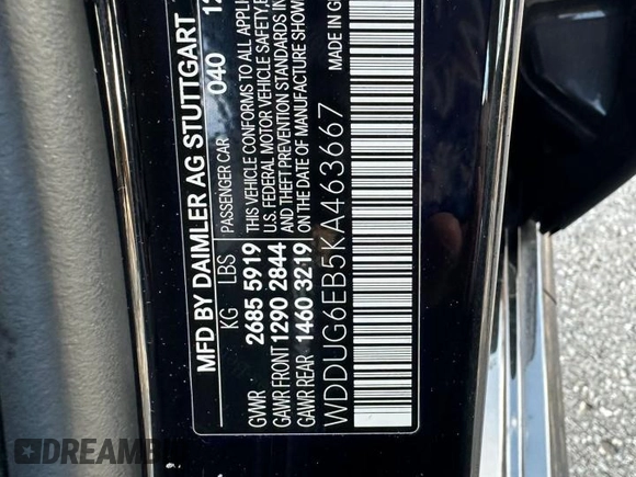 2019 Mercedes-Benz S 450 с VIN WDDUG6EB5KA463667, выставлен на аукционе Copart как лот 79078914 с пробегом 168 374 миль миль и Чистый • Clean title. История ставок и продаж доступна на DreamBid. Изображение 10.