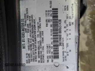 2008 Mercury Milan Premier with VIN 3MEHM08188R651438, listed as a Copart auction lot 61039785 with Not provided miles and Salvage title. Bid and sale history available at DreamBid. Image 13.