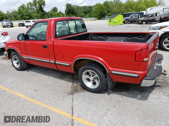 1998 Chevrolet S-10 with VIN 1GCCS14X7WK254161, listed as a Copart auction lot 55741164 with 91,705 mi miles and Salvage Title. Bid and sale history available at carsss.com. Image 2.