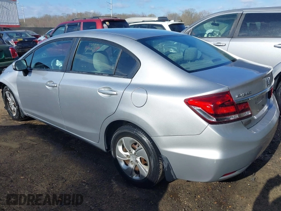 2015 Honda Civic Sedan LX with VIN 19XFB2F53FE008578, listed as a IAAI auction lot 41918815 with 93,860 mi miles. Bid and sale history available at carsss.com. Image 3.