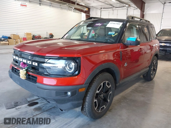 2022 Ford Bronco Sport Outer Banks with VIN 3FMCR9C68NRD74432, listed as a IAAI auction lot 42507901 with 45,557 mi miles and . Bid and sale history available at DreamBid. Image 2.