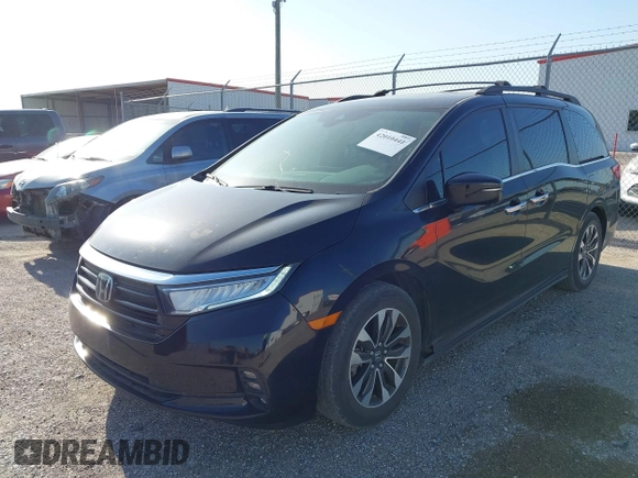 2022 Honda Odyssey EX-L with VIN 5FNRL6H75NB049044, listed as a IAAI auction lot 42010441 with 29,824 mi miles and . Bid and sale history available at DreamBid. Image 17.