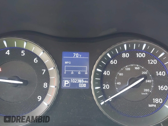 2015 Infiniti Q70 with VIN JN1BY1PP5FM601628, listed as a IAAI auction lot 41510075 with 102,363 mi miles and . Bid and sale history available at DreamBid. Image 7.