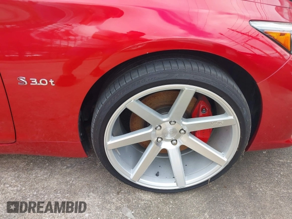 2017 Infiniti Q50 Red Sport 400 with VIN JN1FV7AR4HM870570, listed as a IAAI auction lot 41510557 with 1 mi miles. Bid and sale history available at carsss.com. Image 21.
