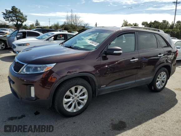 2014 Kia Sorento EX with VIN 5XYKUDA72EG466725, listed as a Copart auction lot 45900105 with 121,980 mi miles and Salvage Title. Bid and sale history available at carsss.com. Image 1.
