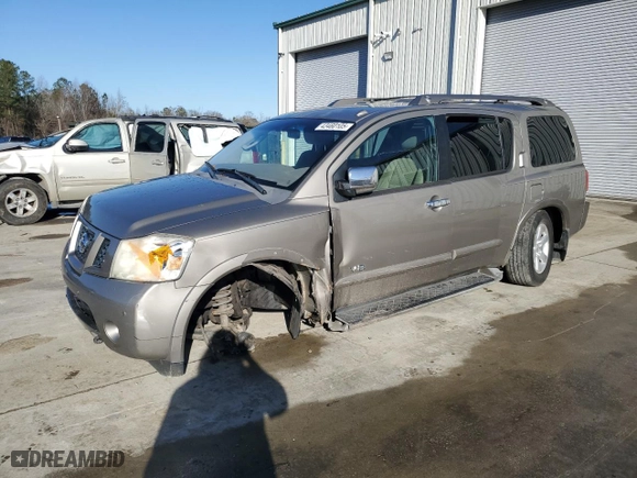 2008 Nissan Armada SE with VIN 5N1AA08C98N615365, listed as a Copart auction lot 43460105 with NaN miles and Salvage Title. Bid and sale history available at carsss.com. Image 1.