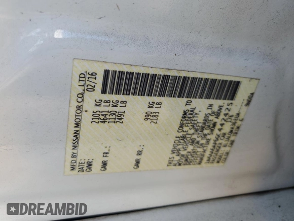 2016 Nissan Maxima SV with VIN 1N4AA6AP6GC442425, listed as a Copart auction lot 44495875 with 118,779 mi miles and Salvage Title. Bid and sale history available at DreamBid. Image 15.