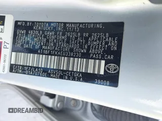 2014 Toyota Camry L with VIN 4T1BF1FK4EU338230, listed as a IAAI auction lot 41797002 with 162,611 mi miles. Bid and sale history available at carsss.com. Image 9.