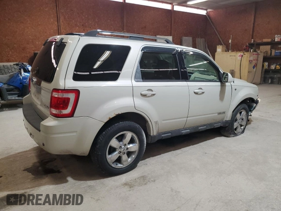 2008 Ford Escape Limited with VIN 1FMCU941X8KB24748, listed as a Copart auction lot 54348115 with 130,778 mi miles and Clean Title. Bid and sale history available at carsss.com. Image 3.