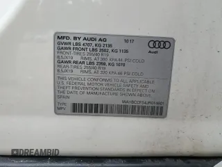 2018 Audi Q3 Premium с VIN WA1BCCFS4JR014601, выставлен на аукционе Copart как лот 56539595 с пробегом 97 142 миль миль и Списание • Salvage title. История ставок и продаж доступна на DreamBid. Изображение 12.
