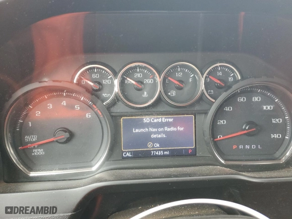 2019 Chevrolet Silverado 1500 LTZ with VIN 3GCUYGED9KG256523, listed as a Copart auction lot 45790835 with 77,435 mi miles and Salvage Title. Bid and sale history available at carsss.com. Image 9.