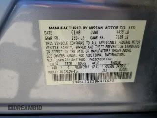 2008 Nissan Altima 3.5 SE with VIN 1N4BL21E18N474680, listed as a Copart auction lot 52615095 with 132,761 mi miles and Salvage Title. Bid and sale history available at carsss.com. Image 14.