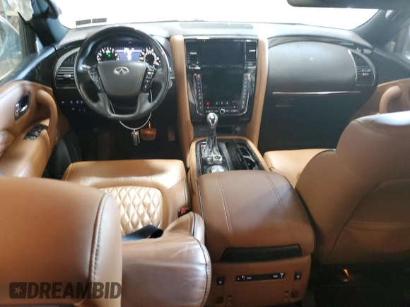 2021 Infiniti QX80 SENSORY with VIN JN8AZ2BE6M9273576, listed as a Copart auction lot 48598775 with 119,294 mi miles and Salvage Title. Bid and sale history available at carsss.com. Image 8.