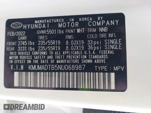 2022 Genesis GV70 2.5T with VIN KMUMADTB5NU068987, listed as a IAAI auction lot 41596194 with 34,123 mi miles and . Bid and sale history available at DreamBid. Image 9.