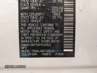 2019 Nissan Rogue SV z VIN KNMAT2MT5KP503352, wystawiony jako IAAI lot #41857095 z przebiegiem 91 250 mil mil oraz . Historia ofert i sprzedaży dostępna na DreamBid. Obrazek 9.