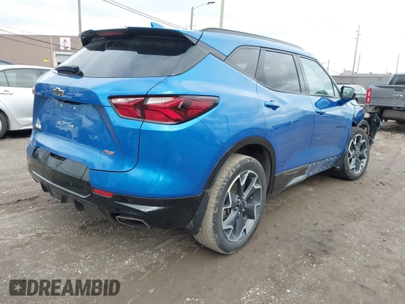 2021 Chevrolet Blazer RS with VIN 3GNKBERS7MS533053, listed as a IAAI auction lot 41931579 with 65,053 mi miles and . Bid and sale history available at DreamBid. Image 4.