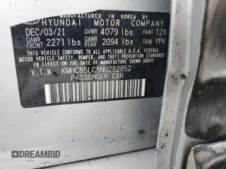 2022 Hyundai Ioniq SEL z VIN KMHC85LC5NU282852, wystawiony jako Copart lot #56675285 z przebiegiem 58 327 mil mil oraz Szkoda całkowita • Salvage title. Historia ofert i sprzedaży dostępna na DreamBid. Obrazek 13.