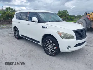 2011 Infiniti QX56 8-passenger with VIN JN8AZ2ND0B9700346, listed as a IAAI auction lot 42648260 with 155,218 mi miles and . Bid and sale history available at DreamBid. Image 1.